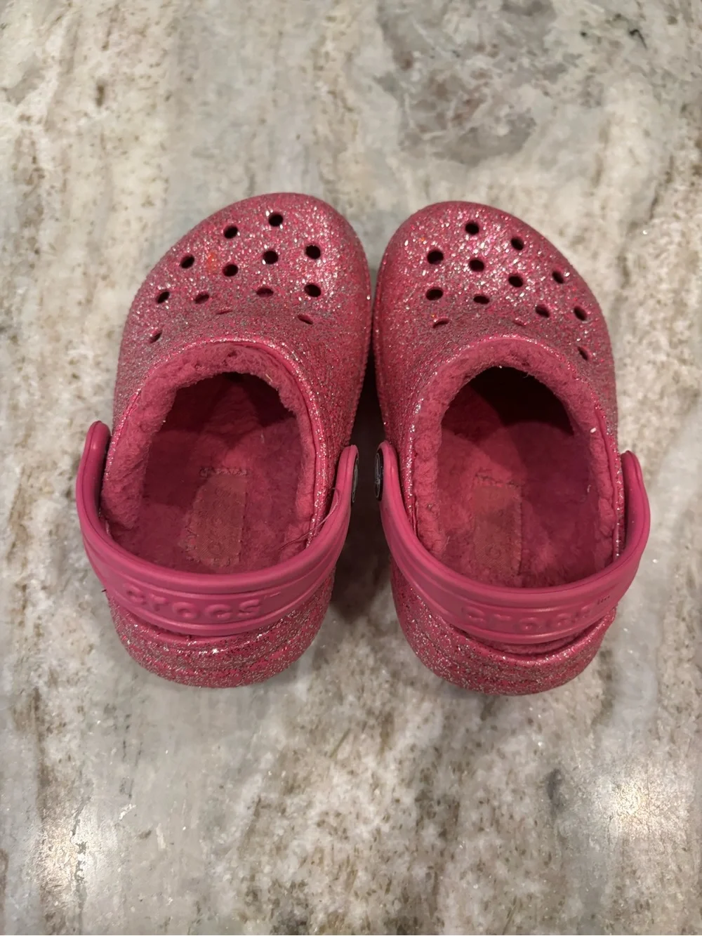 Toddler little kid Sparkle Slip-On Crocs- Pink size 6